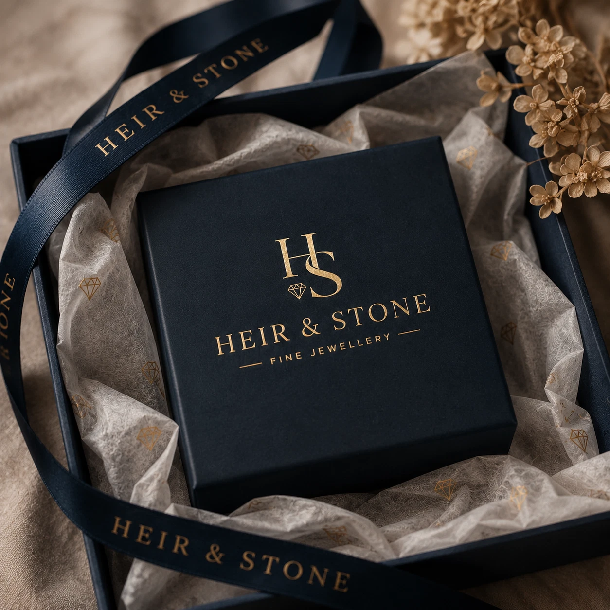 Heir & Stone presentation box and protective packaging